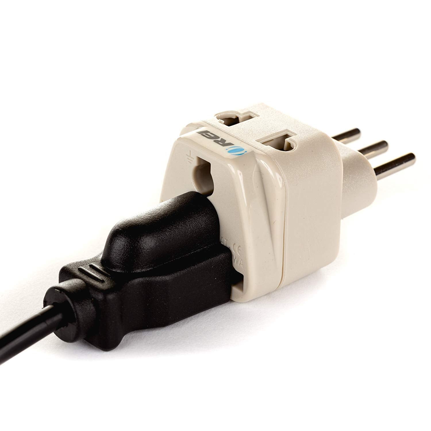 Orei Usa To Italy, Libya, Chile & More (Type L) Travel Adapter Plug - 2 In 1 - Ce Certified - Rohs Compliant - 4-Pack (Db-12A-4P