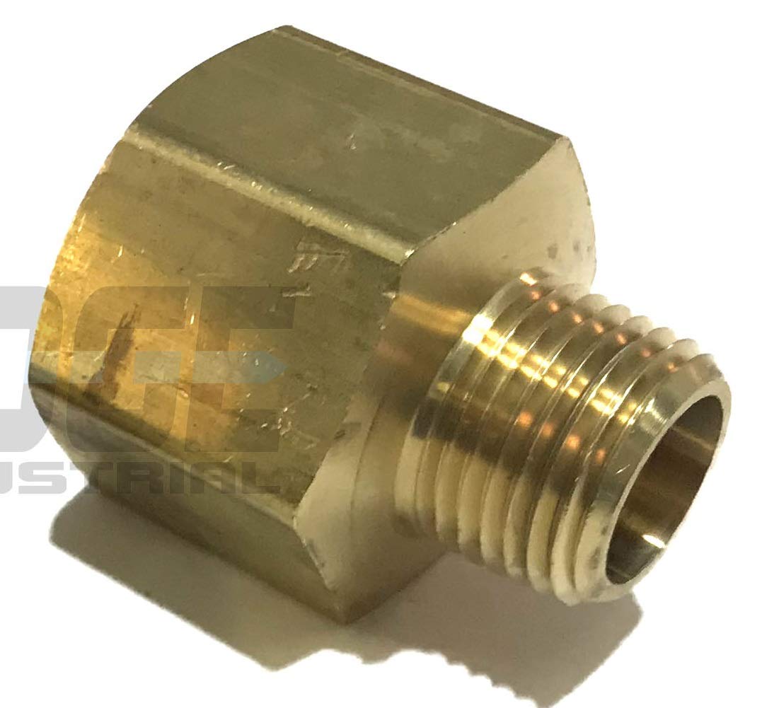 EDGE INDUSTRIAL Brass Pipe Adapter 3/4 FNPT x 1/2 MNPT Fuel/AIR/Water/Oil/Gas WOG (Qty 01)