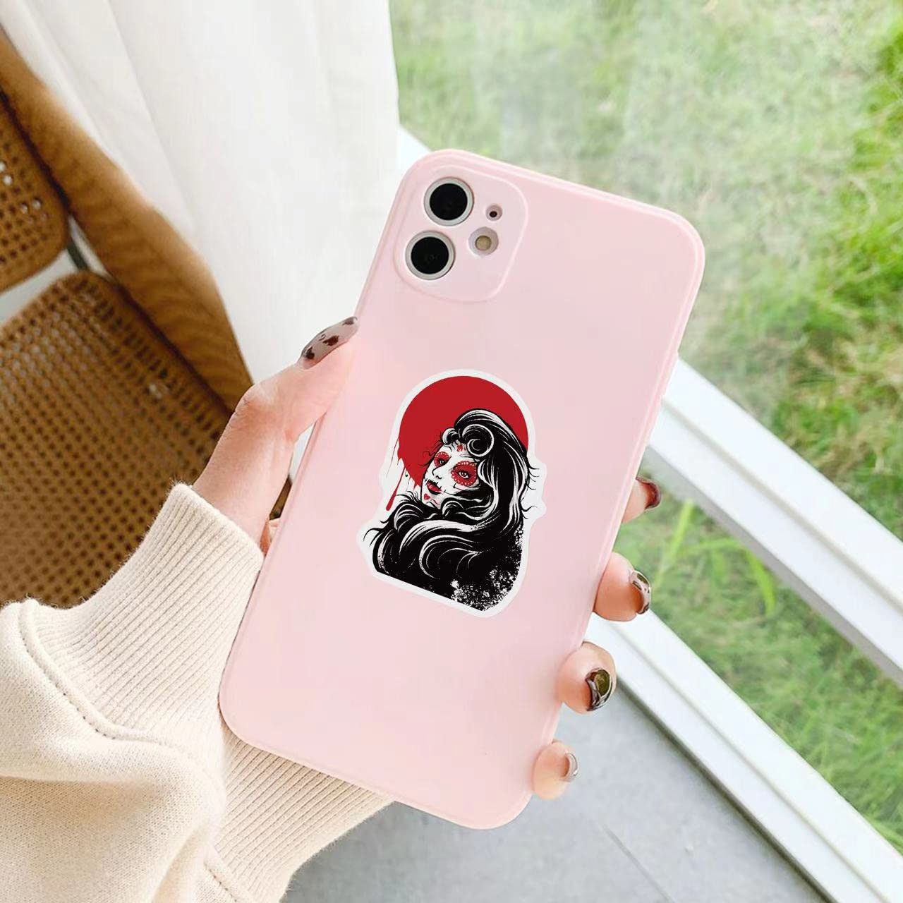 Taeekiy 50 Pcs Cool Goth Horror Stickers Decals. Horror Skull Stickers For Adults Girls Teens Mens.Vinyl Gothic Halloween Sticke