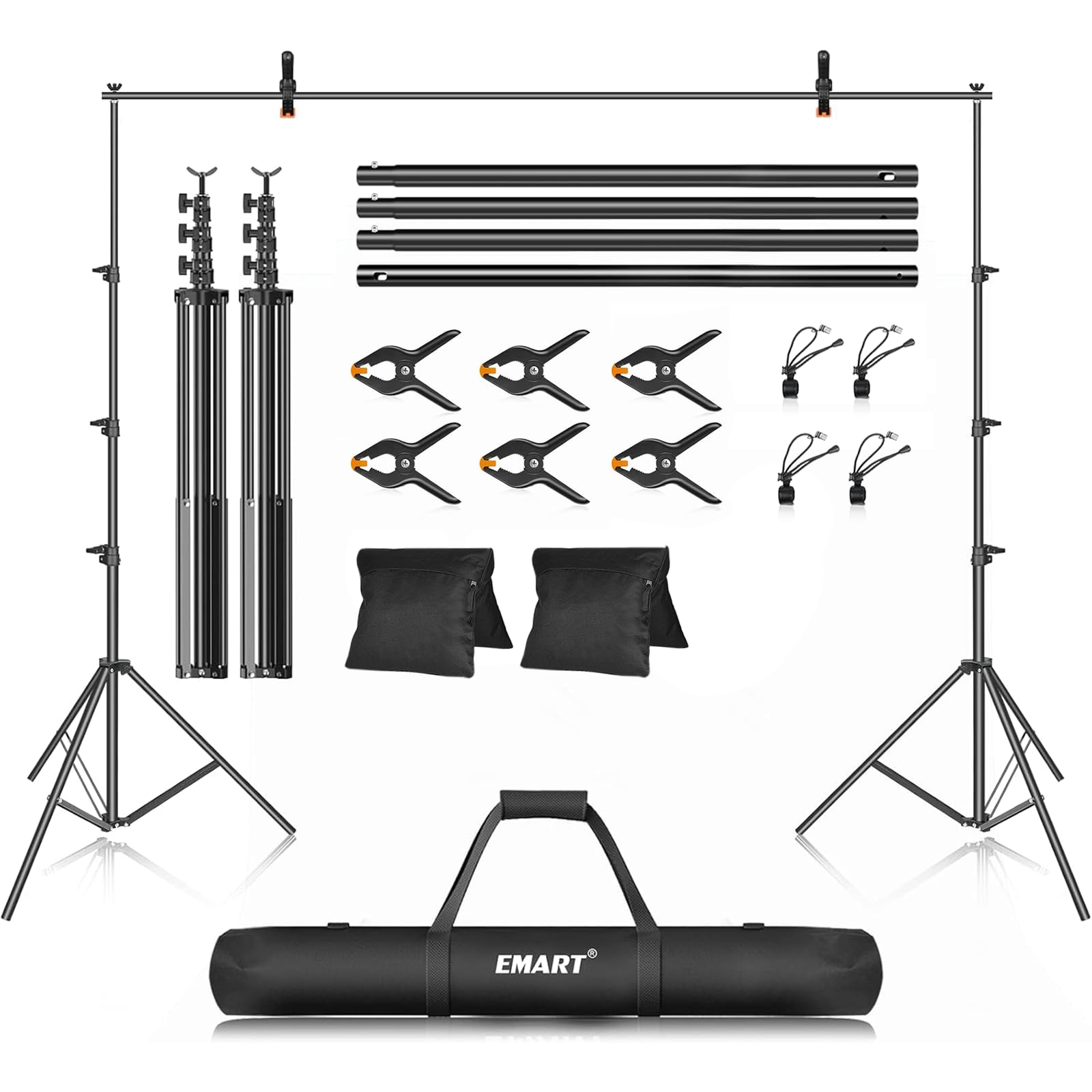 Emart Photo Backdrop Stand Kit, 10 X 12 Ft Back Drop Adjustable Frame For Photography, Photoshoot Banner Background Support Holder For Parties Dectoration