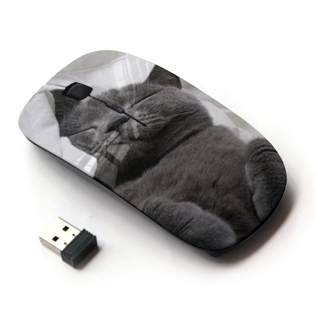 Koolmouse [ Optical 2.4G Wireless Mouse [ Russian Blue Korat Cat Black Feline ]