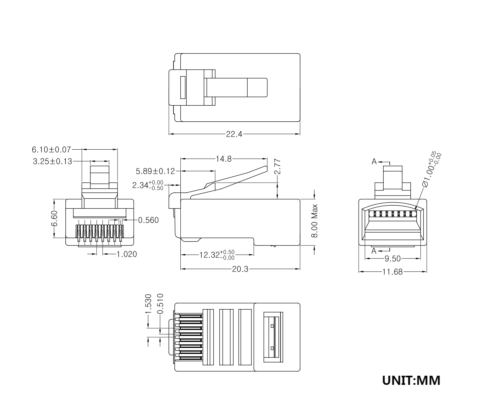 W Nectoun Cat5E Rj45 Connectors,100 Pack Cat5 Ends/Cat 5 Connector/Cat 5E Rj45 Modular Plugs(3 Prong Gold Plated 15?),Utp Network Plug For Solid Strand Cable