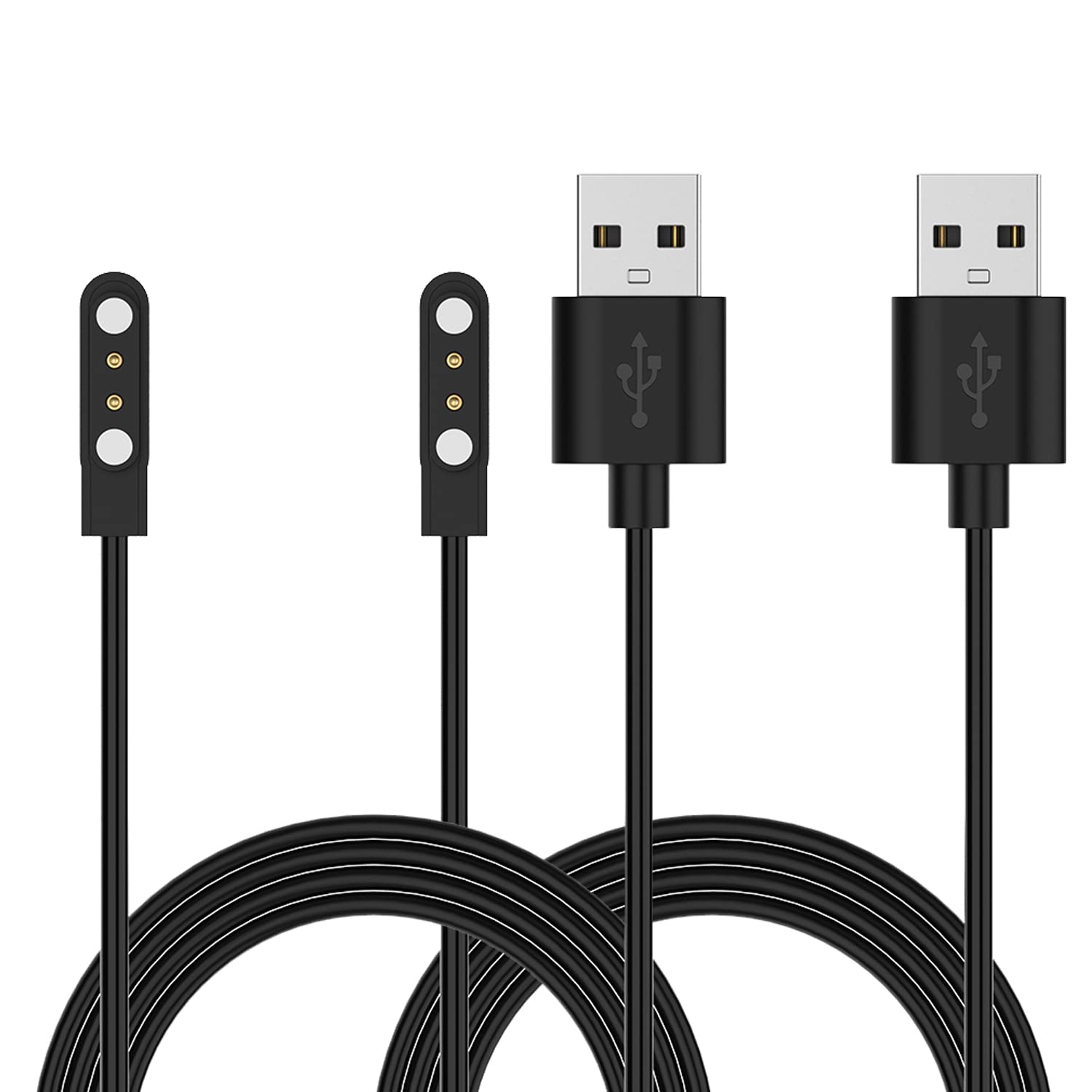 Ruentech 2-Pack Charger Compatible With Toobur Idw26 Idw23 Idw20 Idw19 Idw18 Idw17 Idw16 Idw13 Smart Watch, 3.3Ft Replacement Ch