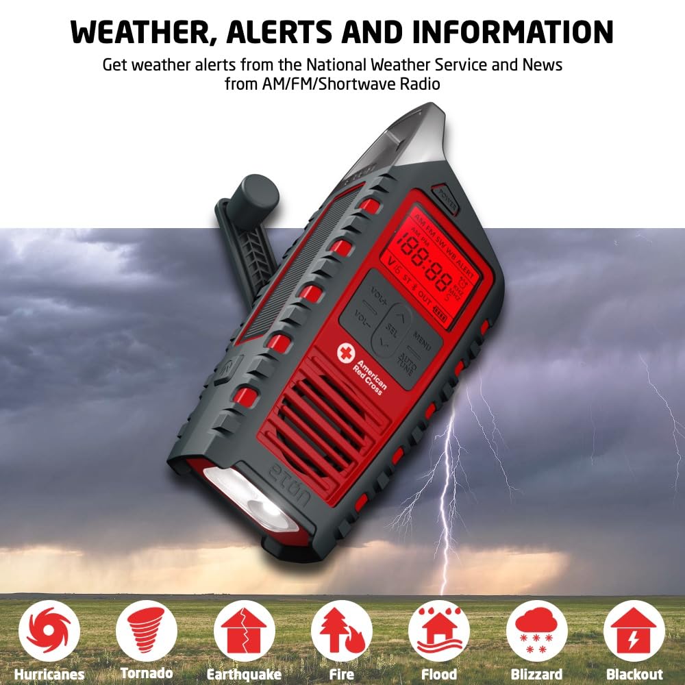 Eton American Red Cross Adventure Series Odyssey- Multi-Powered All-Band Radio (Am/Fm/Noaa/Shortwave) With Bluetooth, Solar Powe