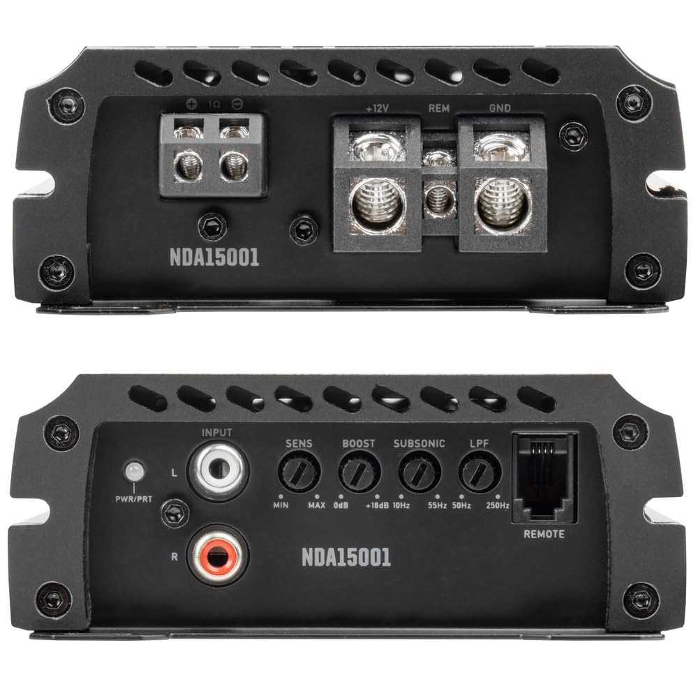 Nvx Nda15001 3000W Peak (1500W Rms) N Series Class D 1 Ohm Stable Monoblock Amplifier With Remote Bass Knob