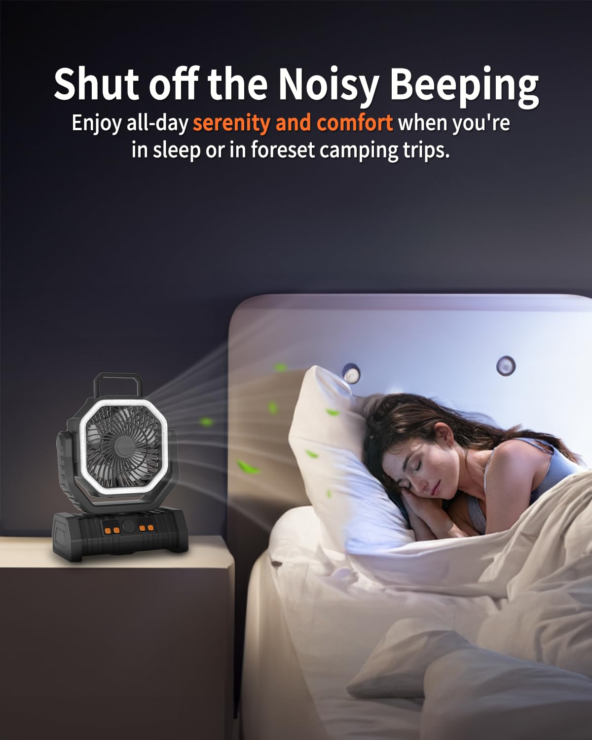 Adust Portable Camping Fan Battery Powered Fan With Led Light 20000Mah Rechargeable Fan, Oscillating Fan With 360 Rotation Hangi