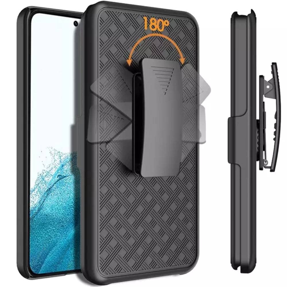For Samsung Galaxy A54 5G Case With Belt Clip Holster, Kickstand Slim Cover Phone Case For Galaxy A54 5G   Black