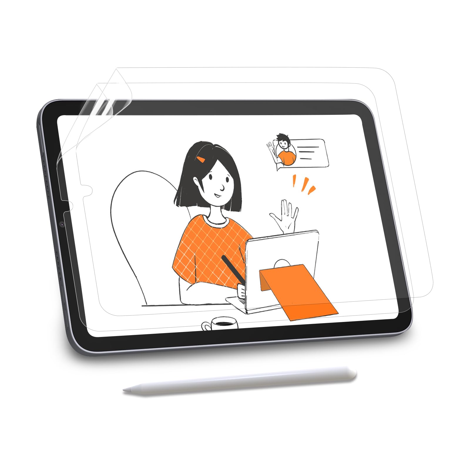 Kct 2 Pack Paperfeel Screen Protector Compatible With New Ipad Mini 7 2024 (A17 Pro) & Ipad Mini 6 Anti Glare & Anti Fingerprint & Matte Film For Drawing/Writing, Compatible With Apple Pencil