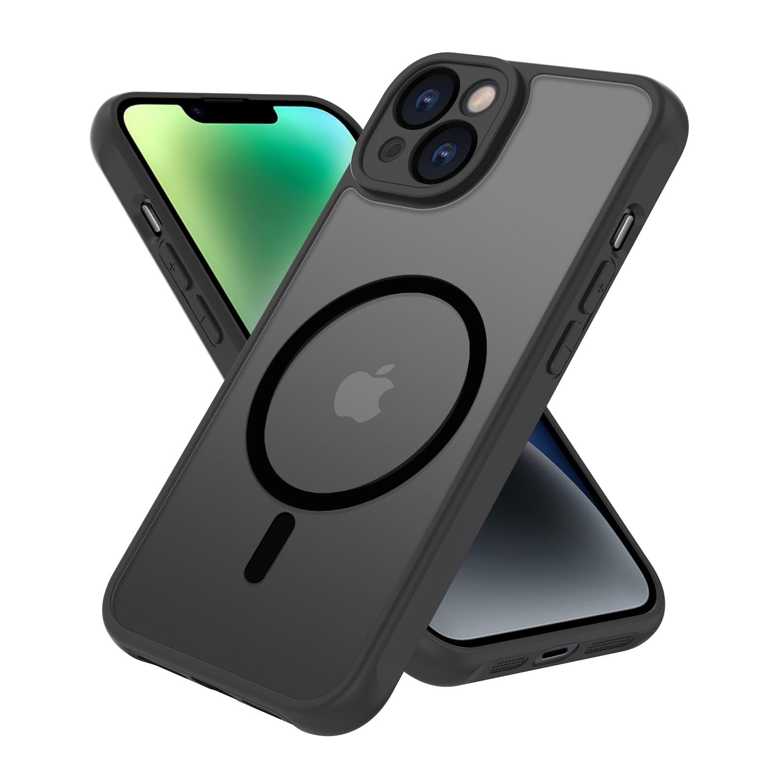 Pinlisheng Magnetic For Iphone 14 Case,Compatible With Magsafe,Military Grade Drop Tested, Shockproof Matte Translucent Hard Bac