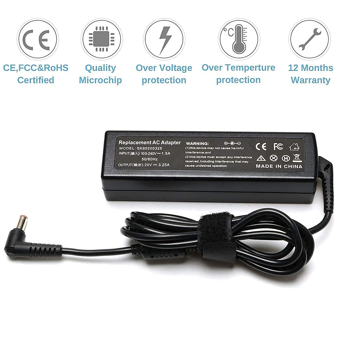 20V 3.25A 65W Laptop Charger Ac Adapter Power Supply Cord For Lenovo G570 B570 B575 G575 B470 Ideapad N580 N585 Z580 Z585 N586 P