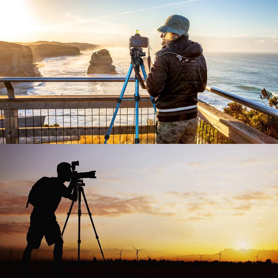 Victiv 72 Inch Camera Tripod, Tall Tripod For Camera Cell Phone, Heavy Duty Camera Tripod Stand, Professional Aluminum Monopod, Compatible With Canon Nikon Sony Dslr Cameras   Blue