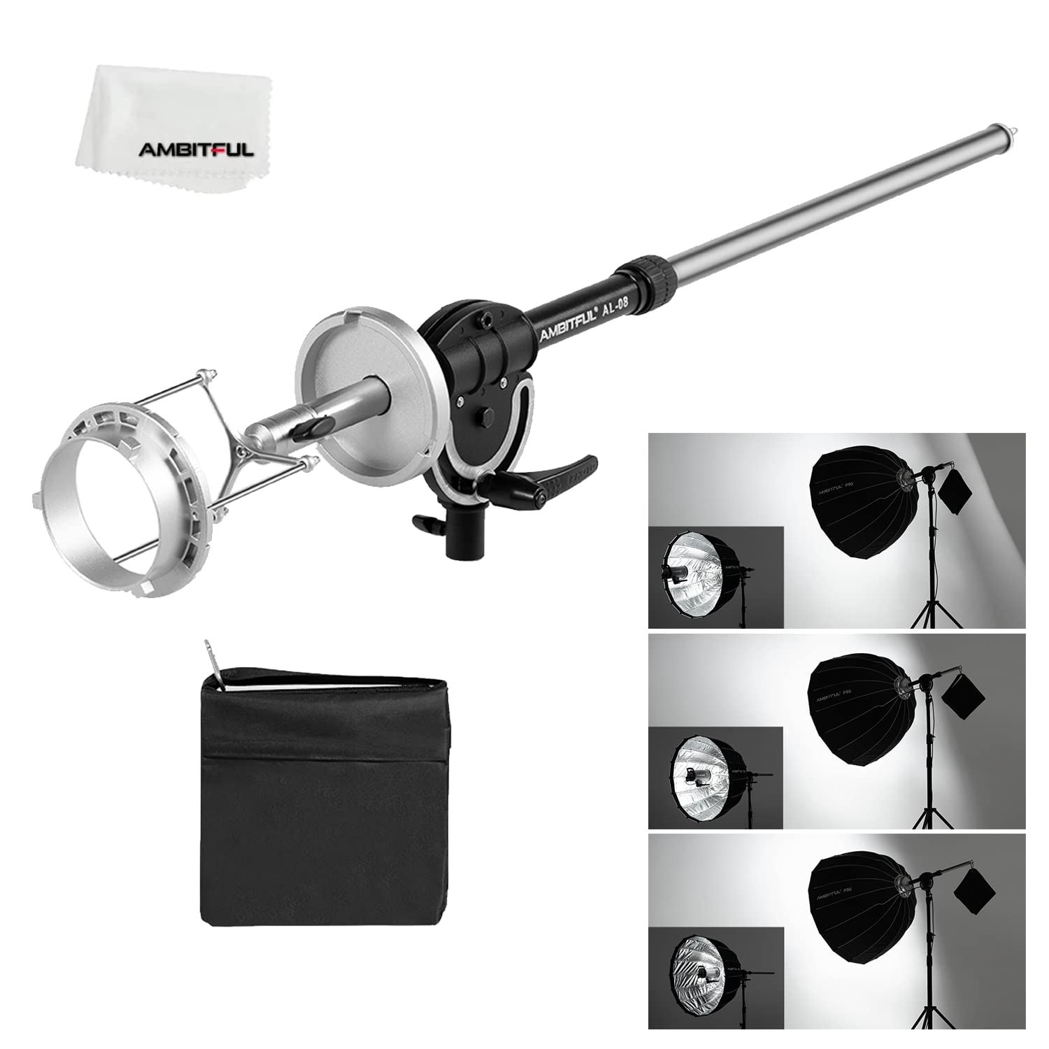 Ambitful Al 08 Bowens Softbox Reflector Extendable Bracket Mount Adapter For Bowens Elinchrom Profoto Speedlite Stduio Flash