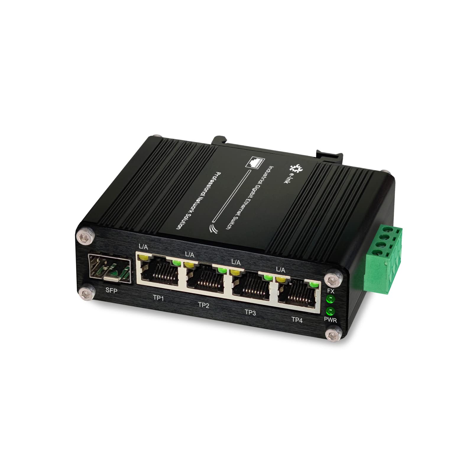 Throncom Industrial Gigabit 4 Ports Ethernet Switch Hardened 10/100/1000Mbps Fiber Switch With 100/1000M Adaptive Sfp Slot Din R