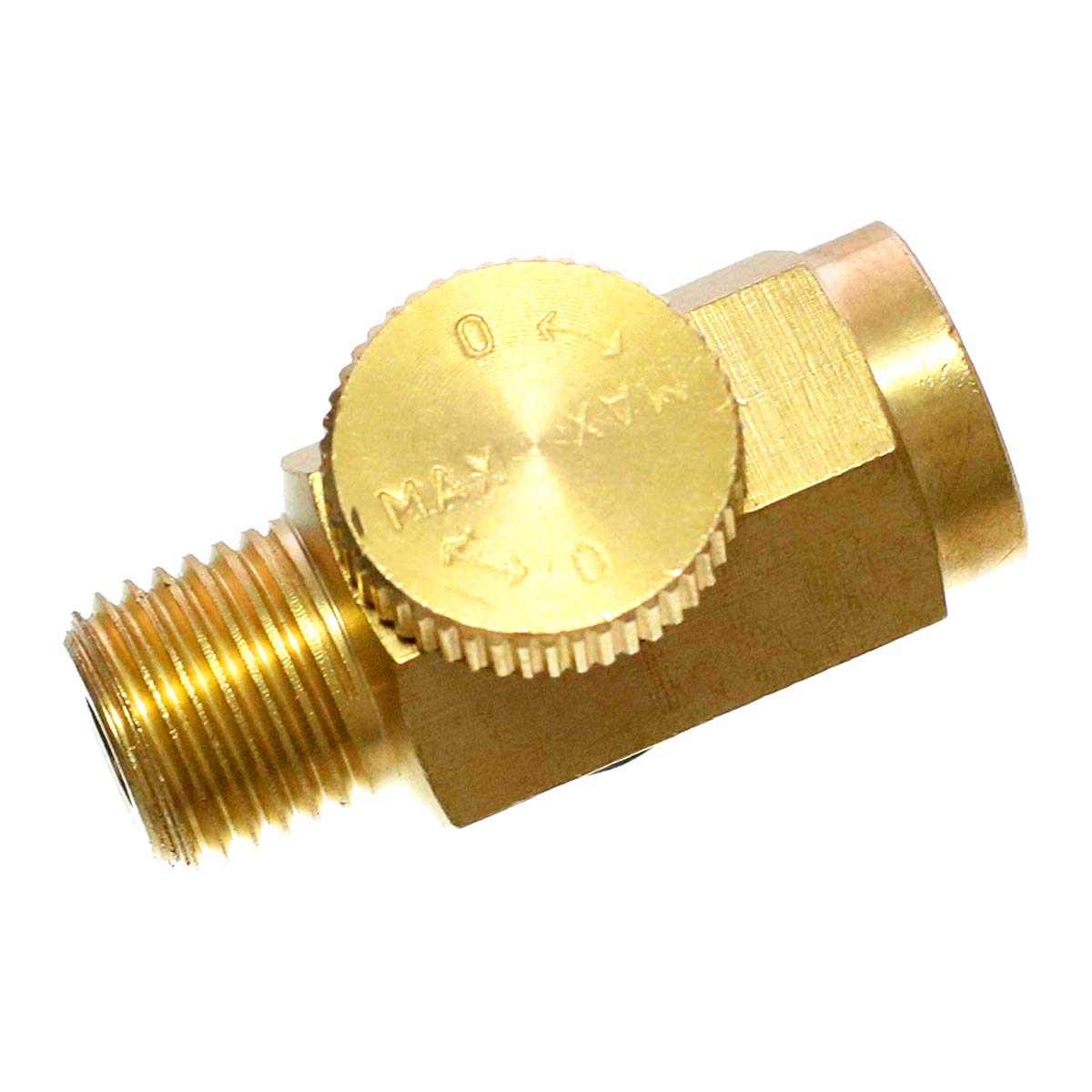 Quickun Pneumatic Brass In Line Air Flow Regulator Valve, 1/4'' Npt Male & Female, Air Pressure Compressor Tool