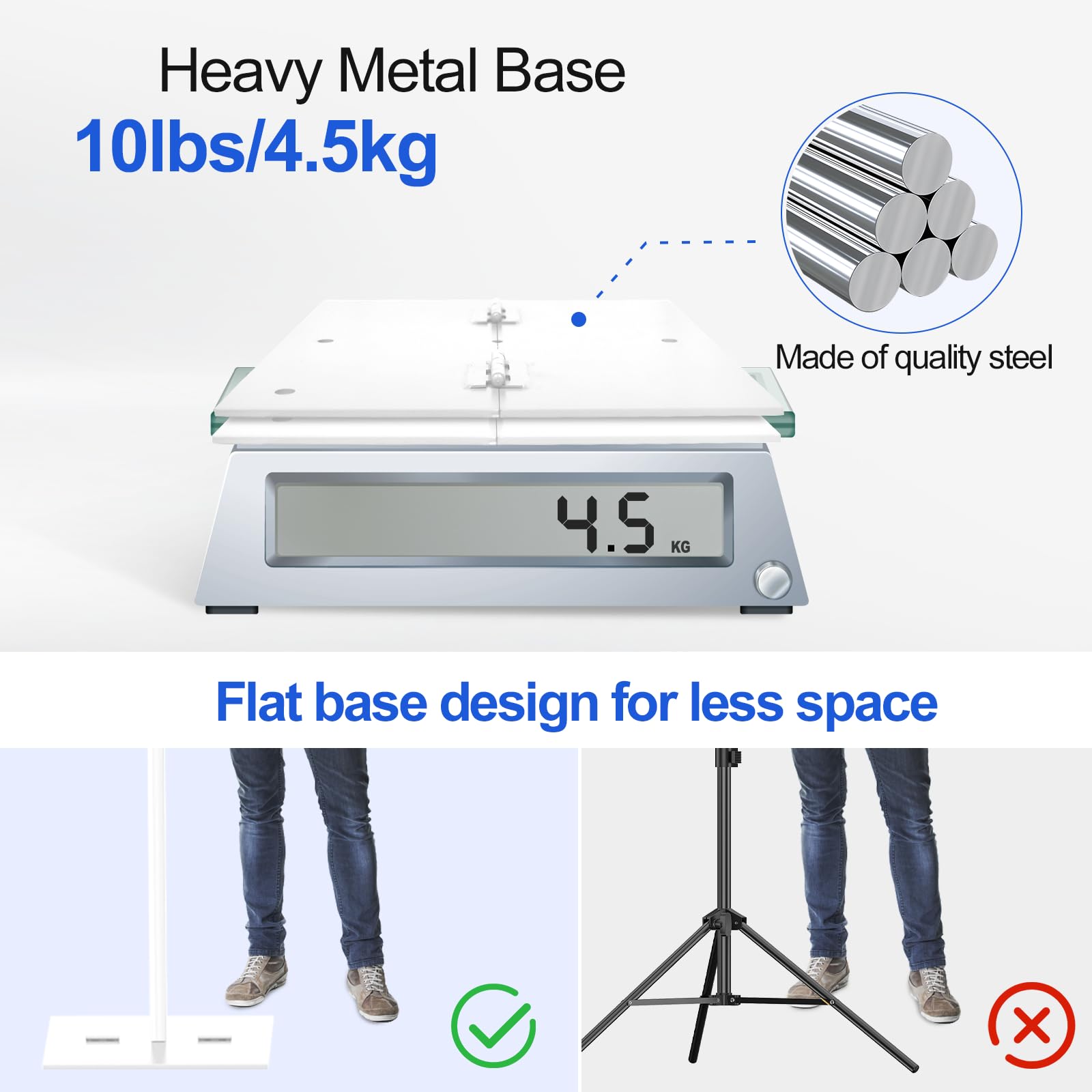 Emart Heavy Duty Backdrop Stand 8.5X10Ft(Hxw) Adjustable Background Support System Kit With Steel Base For Photography, Photo Ba