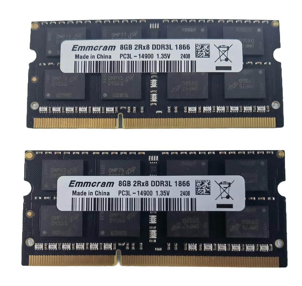 Emmcram 16Gb(8Gbx2) Pc3L 14900S Ddr3L Laptop Ram Ddr3 1866Mhz 1867Mhz Sodimm 1.35V Non Ecc Unbuffered 204Pin Notebook Memory