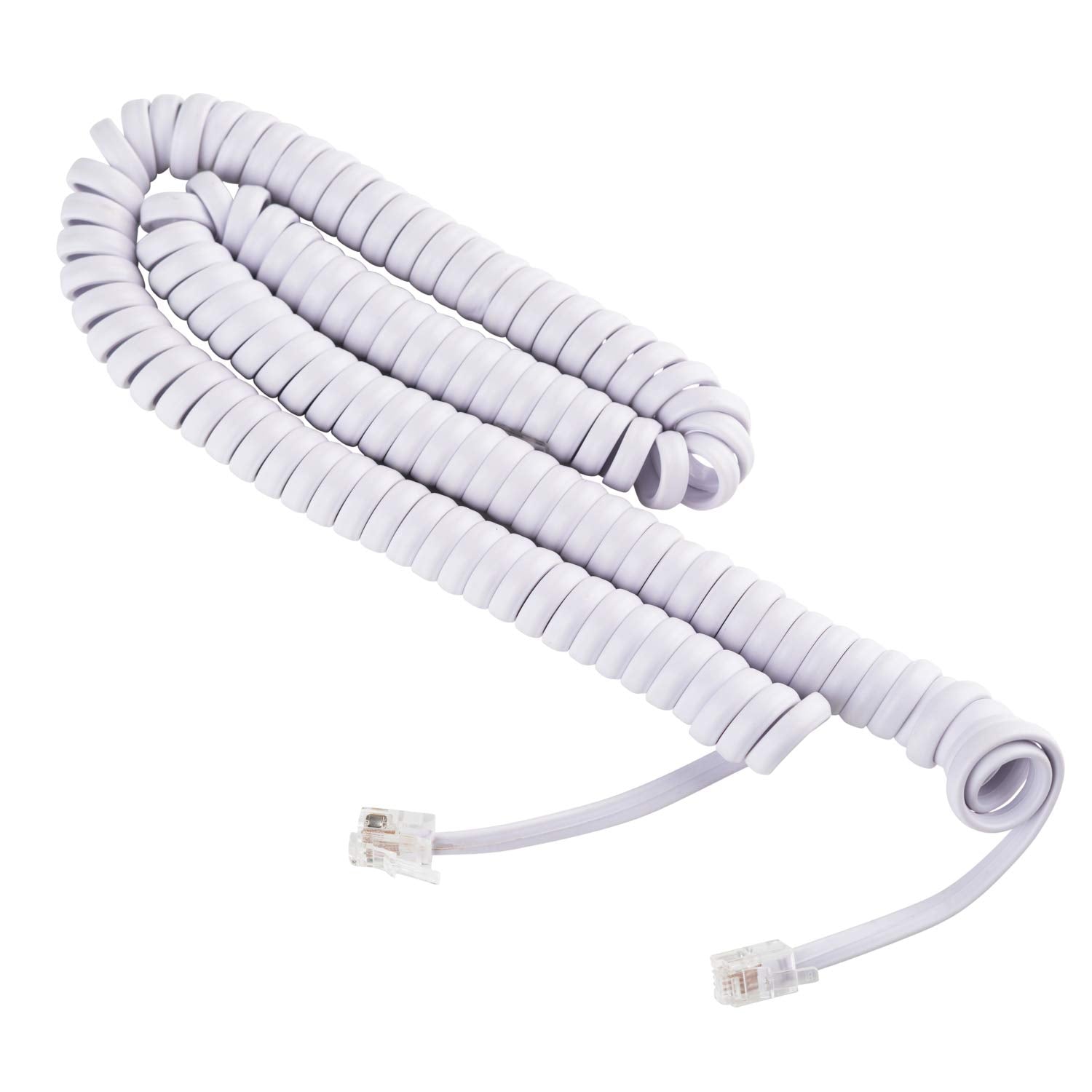Isoho Phones: Telephone Cord Handset Curly   Phone Color Choctaw White 25Ft Long   Works On Virtually All Trimline Style Phones 