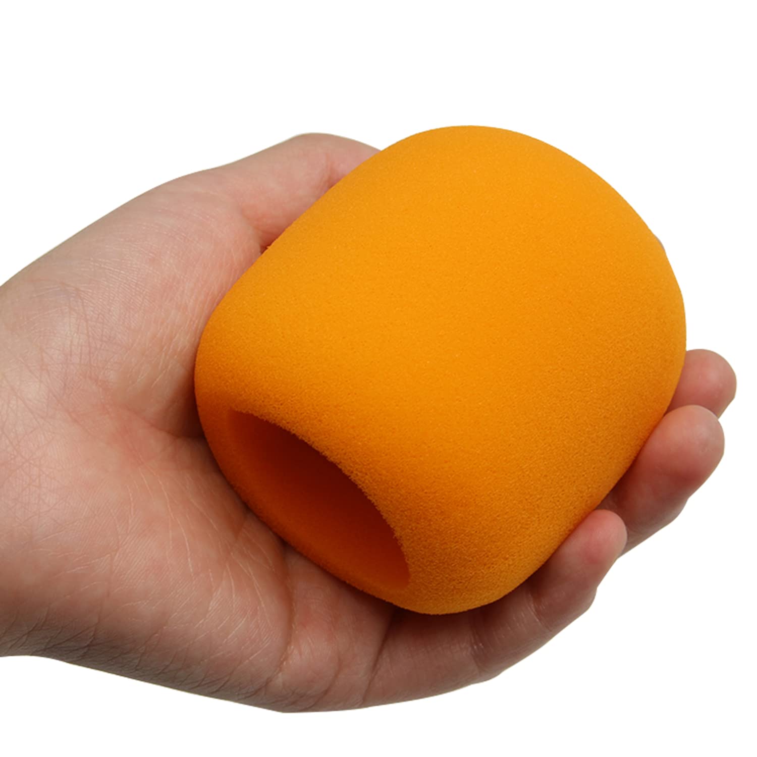 Fielect Microphone Cover Foam Mic Cover Handheld Microphone Windscreen Mic Foam Filter Cover Orange For Karaoke Dj, Ktv Broadcas