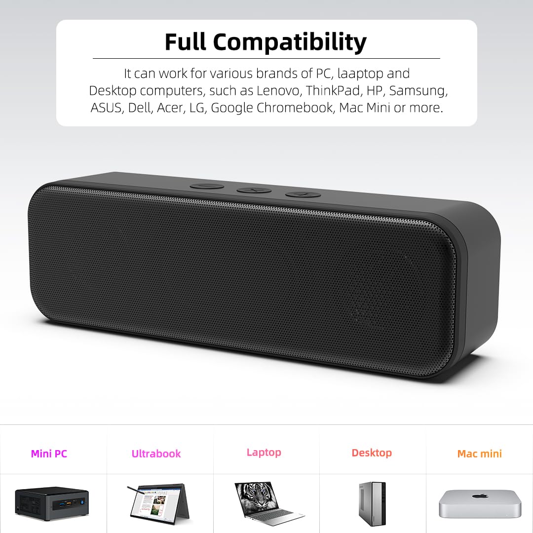 Lielongren [Newer] Usb Computer Speakers For Desktop, Laptop Speaker, Pc Speaker, Small Computer Soundbar With Hi Quality Sound,