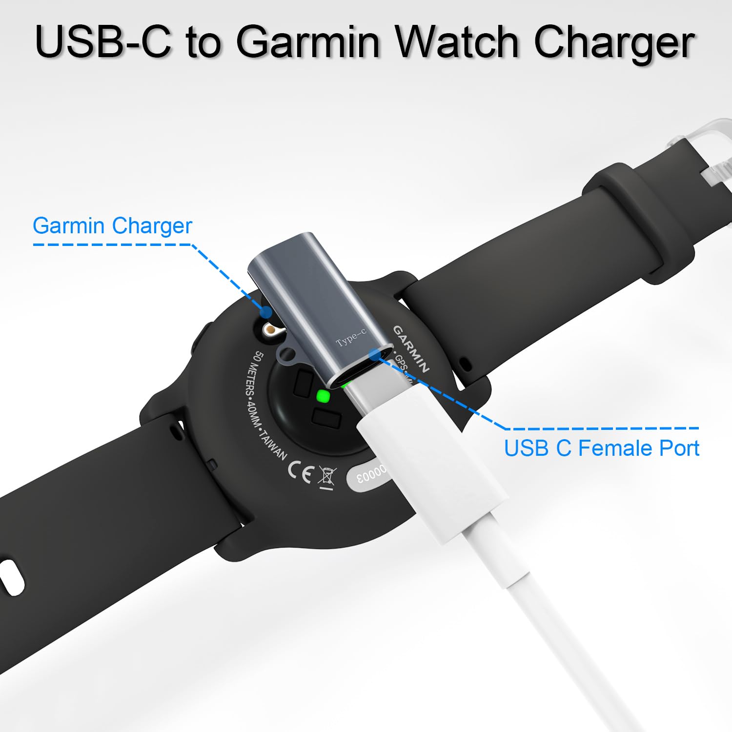 Charger Adapter For Garmin Watch (3 Pack), Usb C Watch Cable Converter For Fenix 8/7/7X/7S,Vivoactive 5/4/4S,Forerunner 965/265/