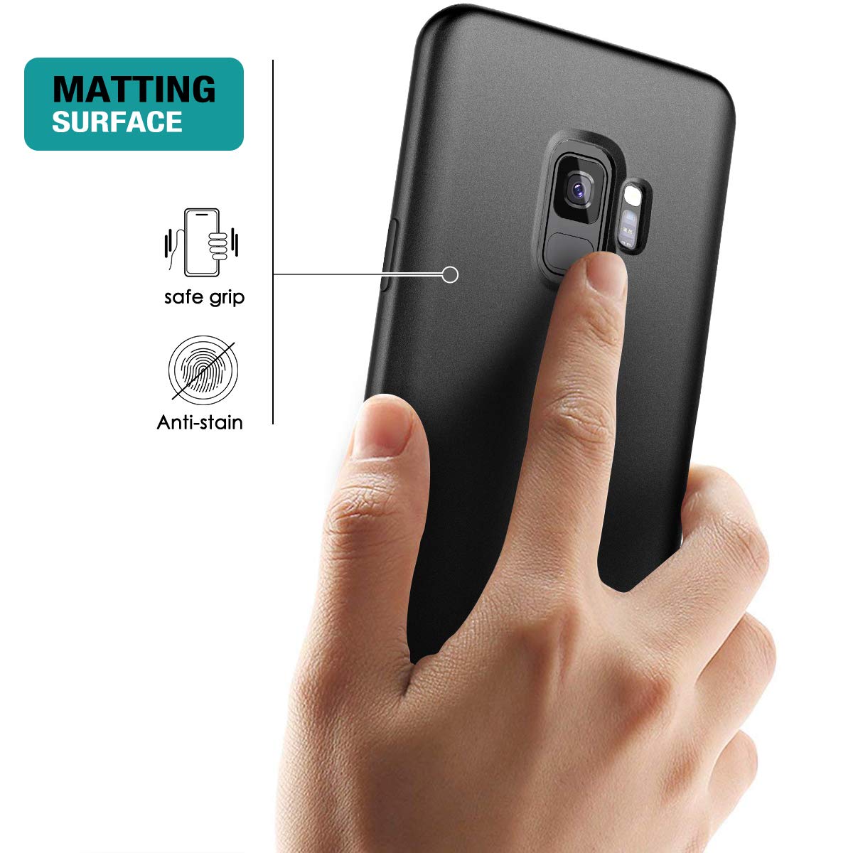 Suritch Case For Samsung Galaxy S9,?Built In Screen Protector??Support Wireless Charging? Rugged Back Cover Hybrid Bumper 360 Pr
