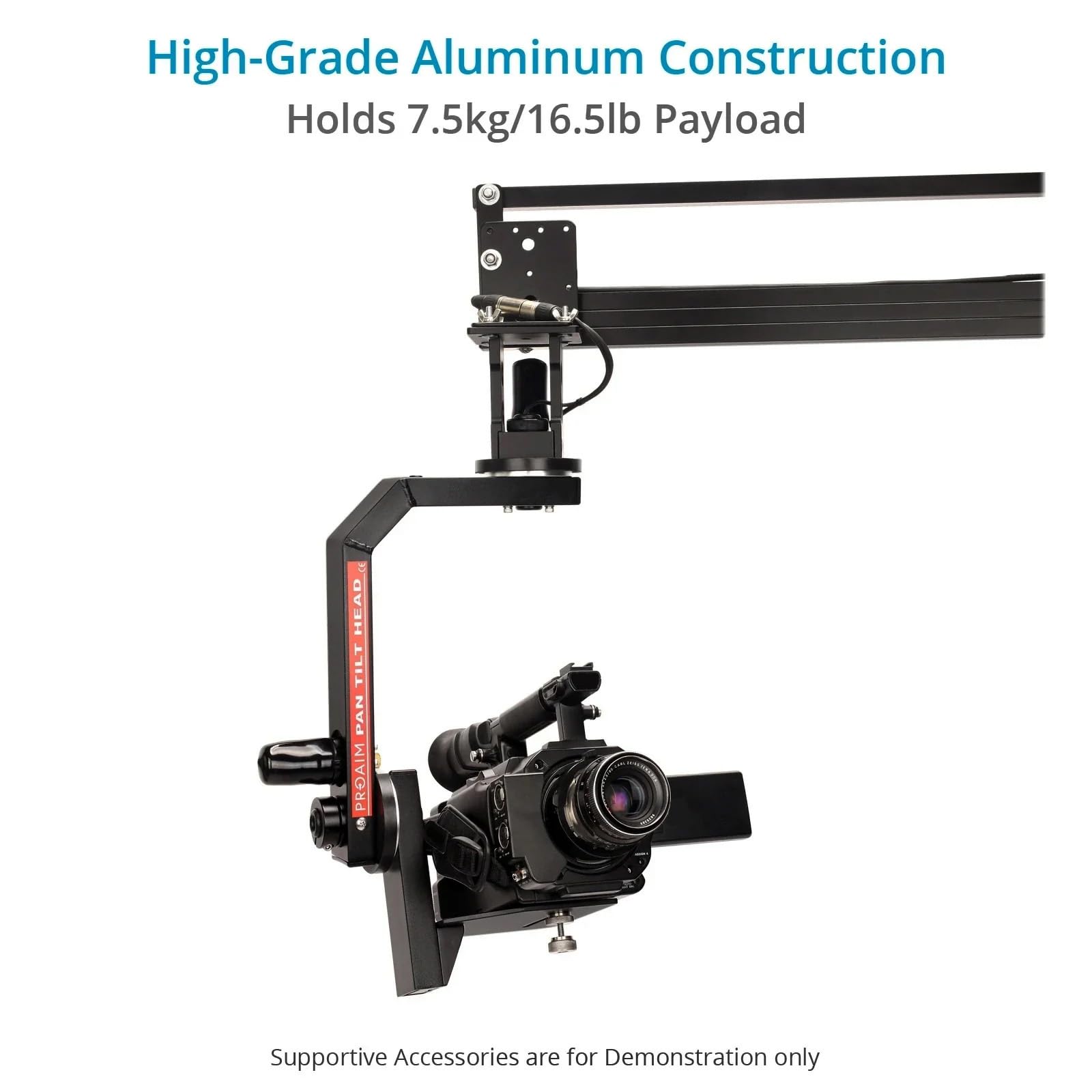 Proaim Senior Motorized 2-Axis Pan Tilt Head W 12V Joystick Control For Camera Jib Crane. 360 Pan/Tilt Move, Remote-Precise Cont