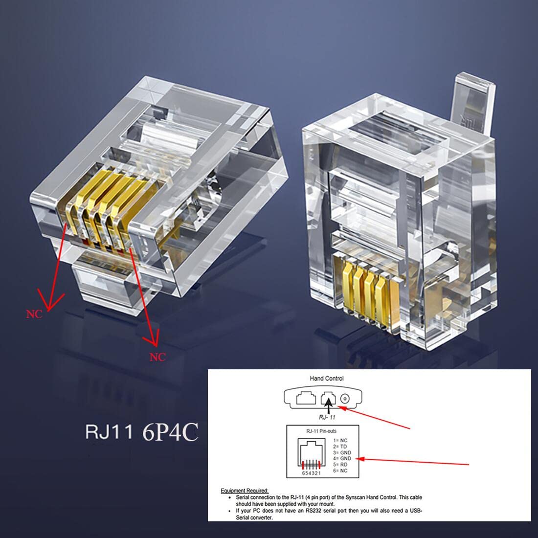 Suamdoen Usb To Rj11 Rj12 Control Cable For Celestron Nexstar Eq6 Pc Link To Hand Controller Rs232 Serial Converter Cable
