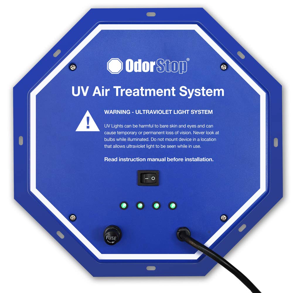 Odorstop Os36Pro Uv Air Purifier 36W System With Energy Saving Airflow Sensor And 16 In Bulbs