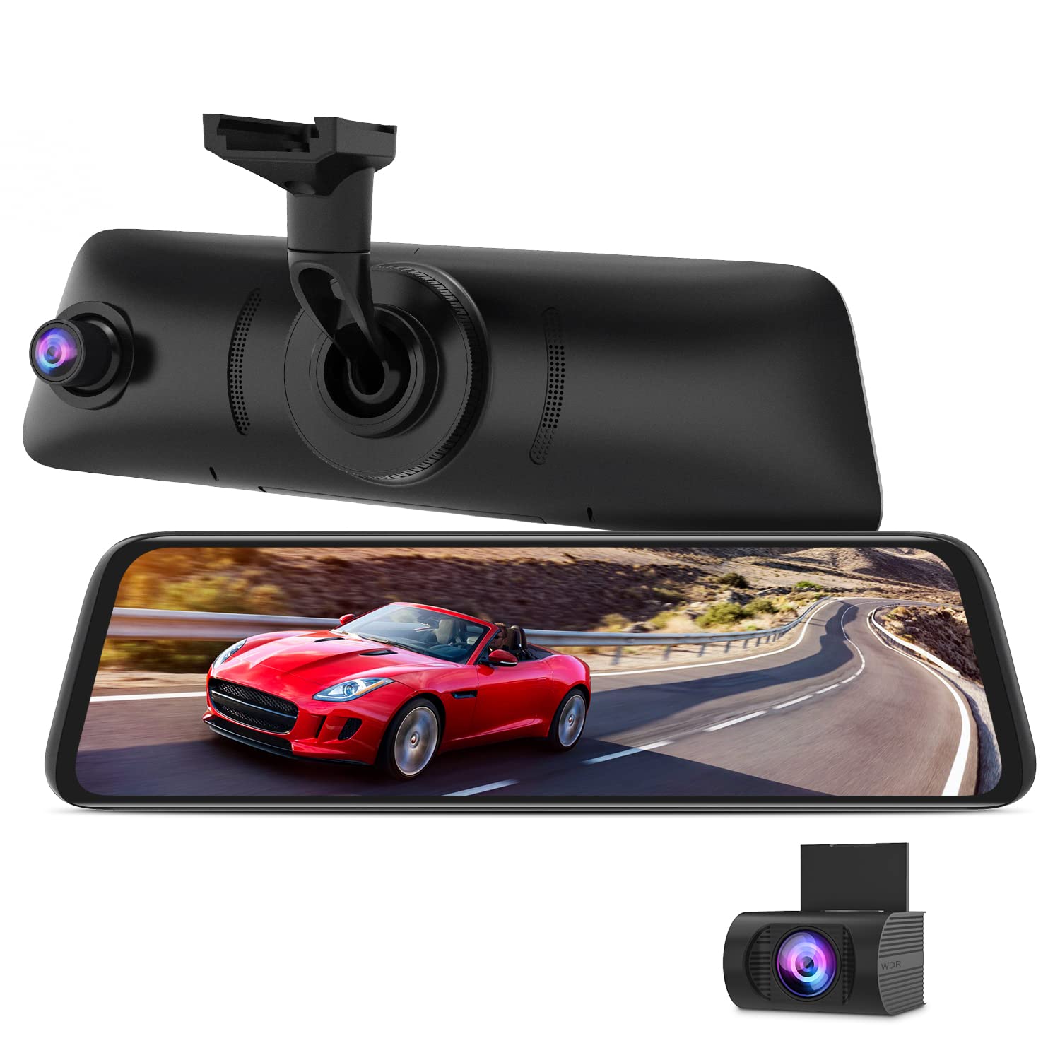 Auto Vox V5Pro Oem Look Rear View Mirror Camera With Neat Wiring, No Glare Mirror Dash Cam Front And Rear, 9.35'' Full Laminated