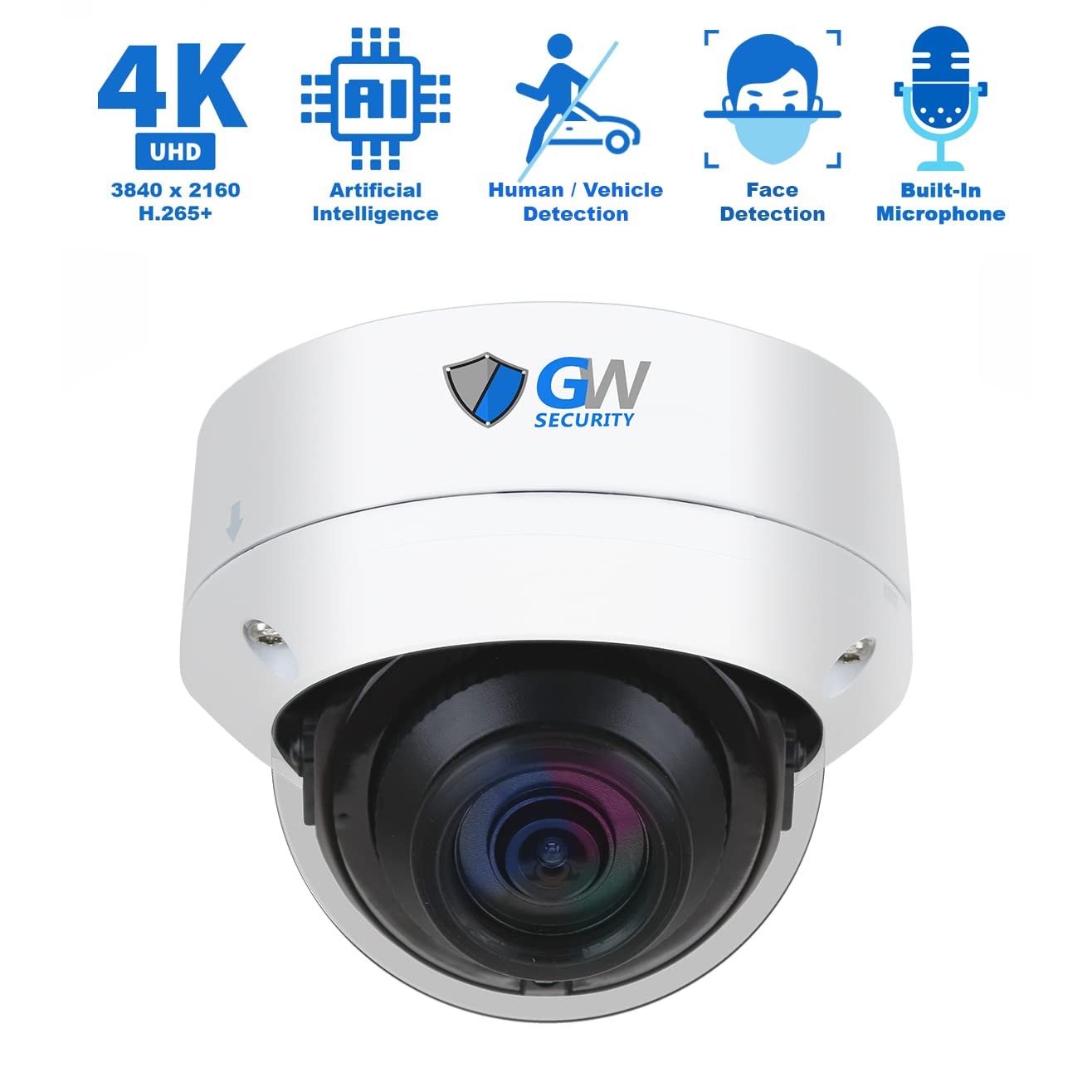 Gw Security 16 Channel 12Mp Nvr Ultrahd 4K Face/Human/Vehicle Detection Poe Security Camera System With 16 X 8Mp Ip Microphone A
