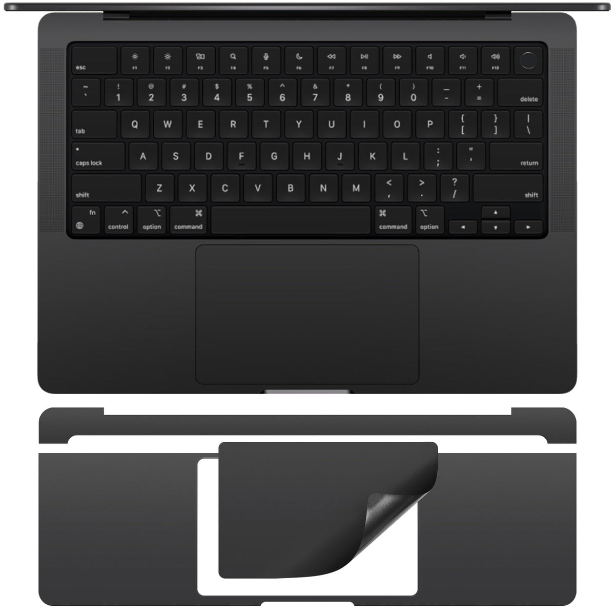 Casebuy Palm Rest Protector Vinyl Skin Stickers(3 In 1) For 2023 Macbook Pro 14 Inch M3 Pro/Max A2918 A2992 With Touch Id Scratc