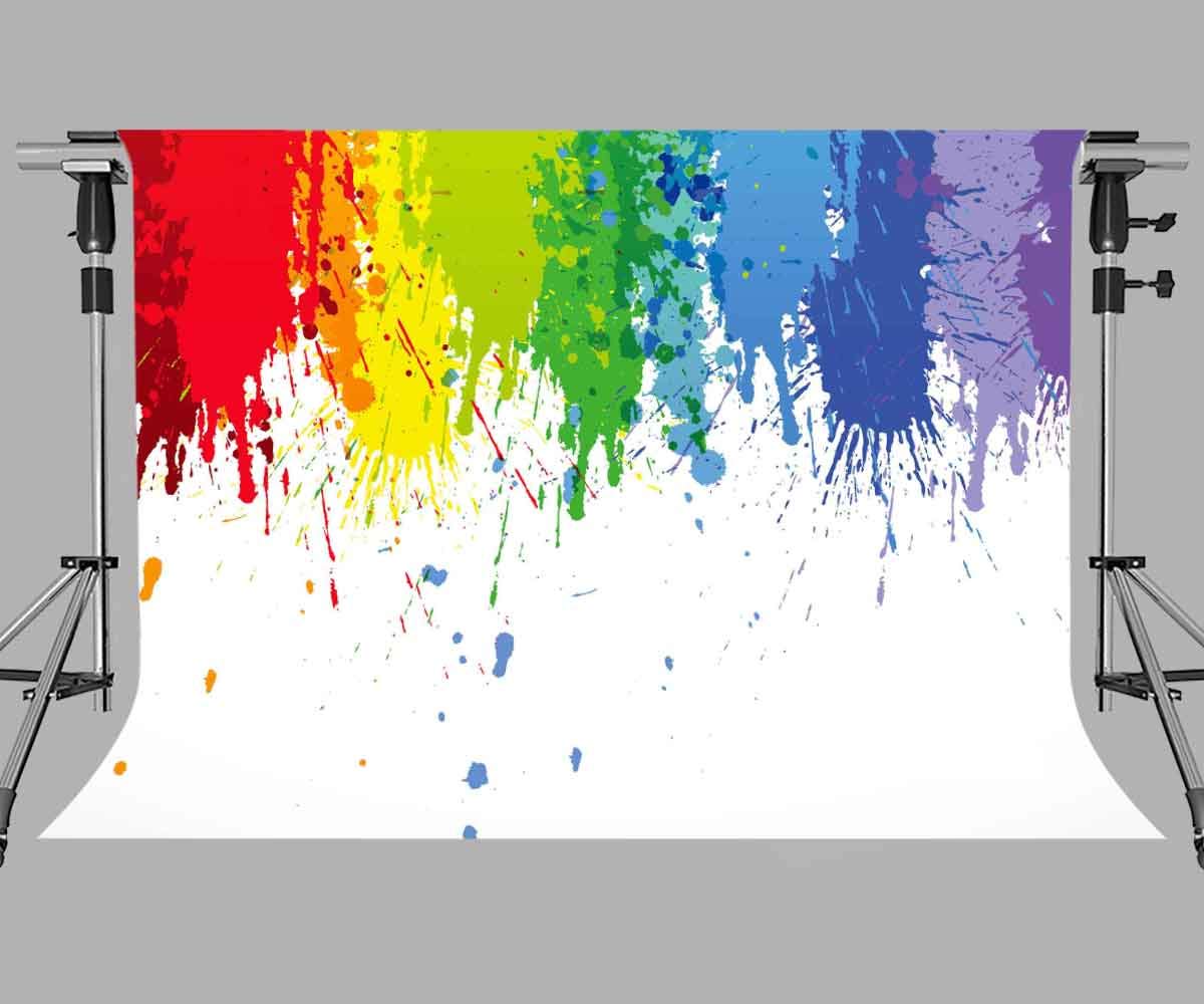 Paint Splatter Backdrop For Party Painting Art Party Decorations Meetsioy 7X5Ft Abstract Cartoon Painting Photography Background
