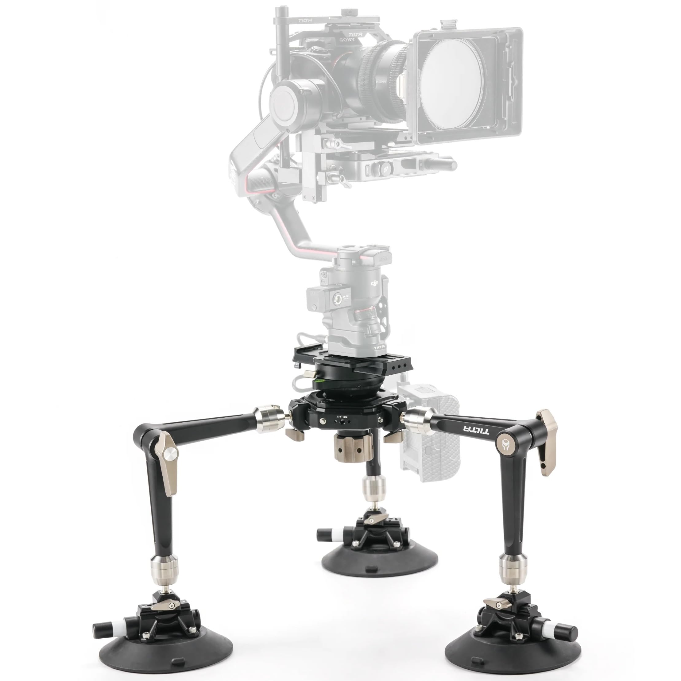 Tilta Hydra Articulating Car Mounting System | Supports 75mm & 100mm Tripod Heads | Heavy Duty | Mount via Manfrotto & Arca | Op