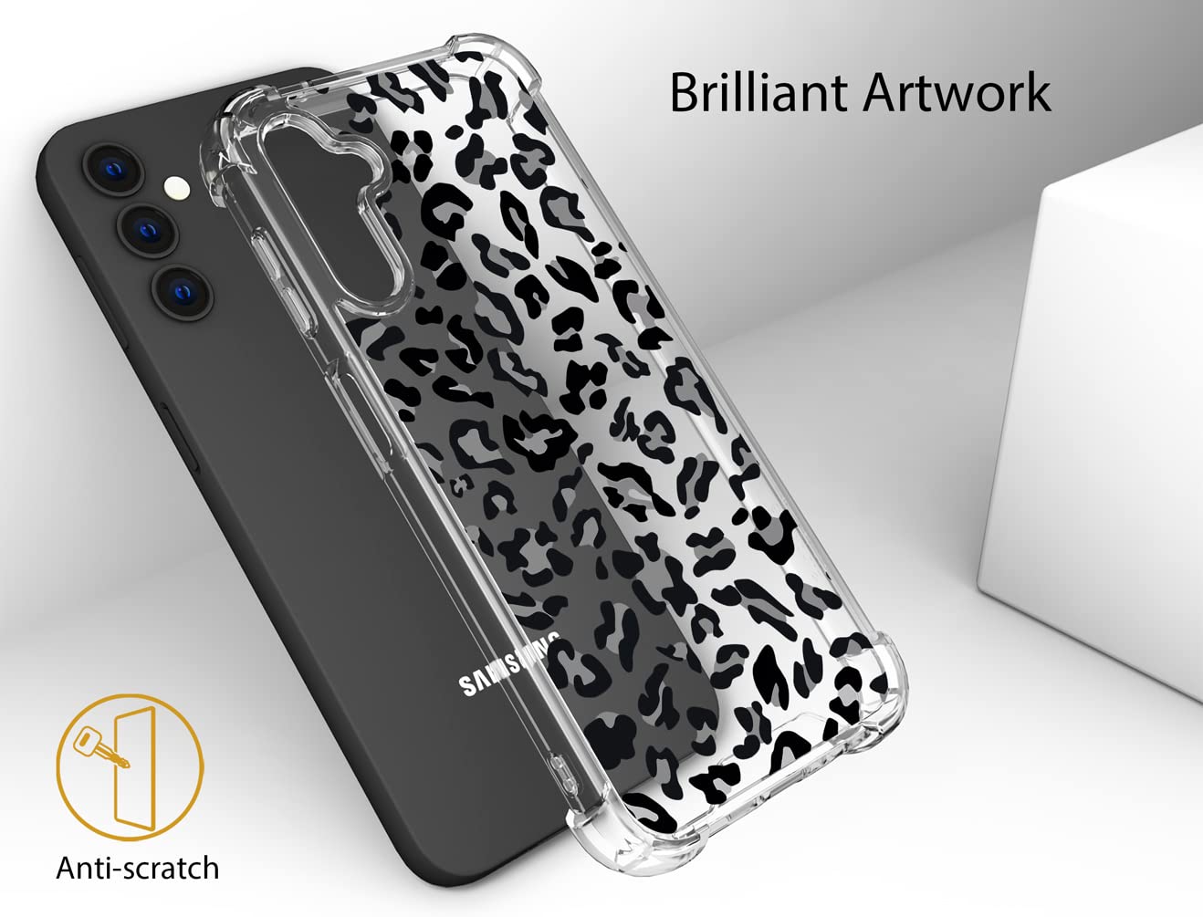 Topgraph Case Leopard Cheetah Cute Clear For Women Girly Designer Girls For Galaxy S23+ Plus, Cute Transparent Phone Case Leopar