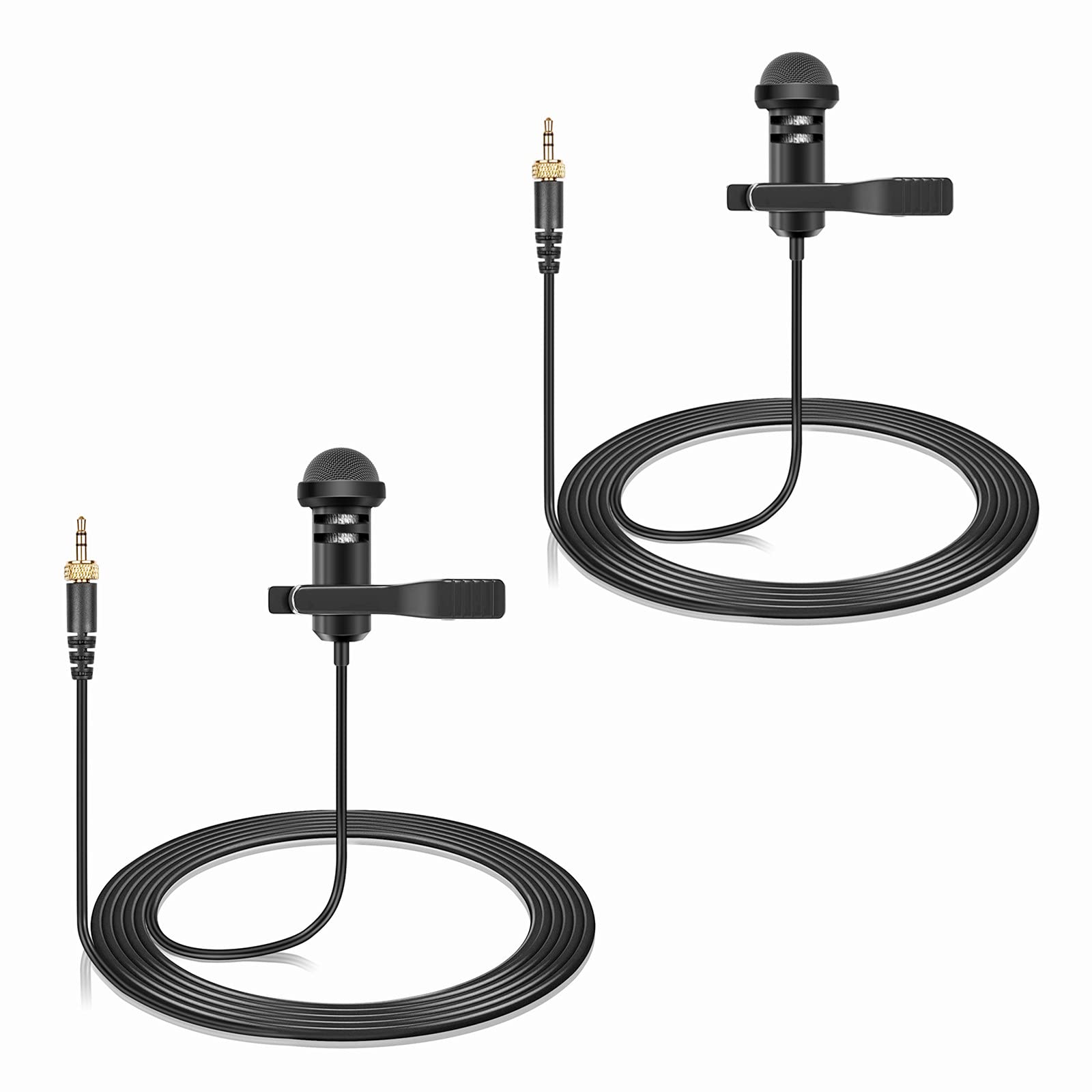 2 Pack Lavalier Lapel Microphone Compatible With Sennheiser Wireless System Bodypack Transmitter, Omnidirectional Condenser Mic