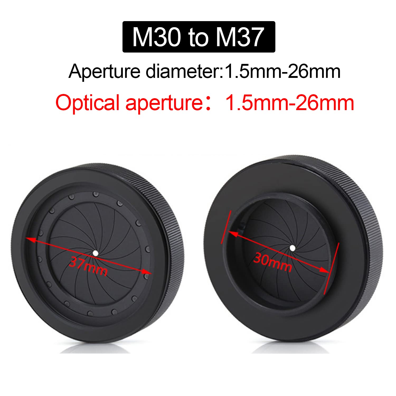 Adjustable Iris Diaphragm 1.5 26Mm Camera Lens Module Adapter Ring M30 To M37 Camera Lens Module Adapter Ring For Pvs 14 Psv14 O