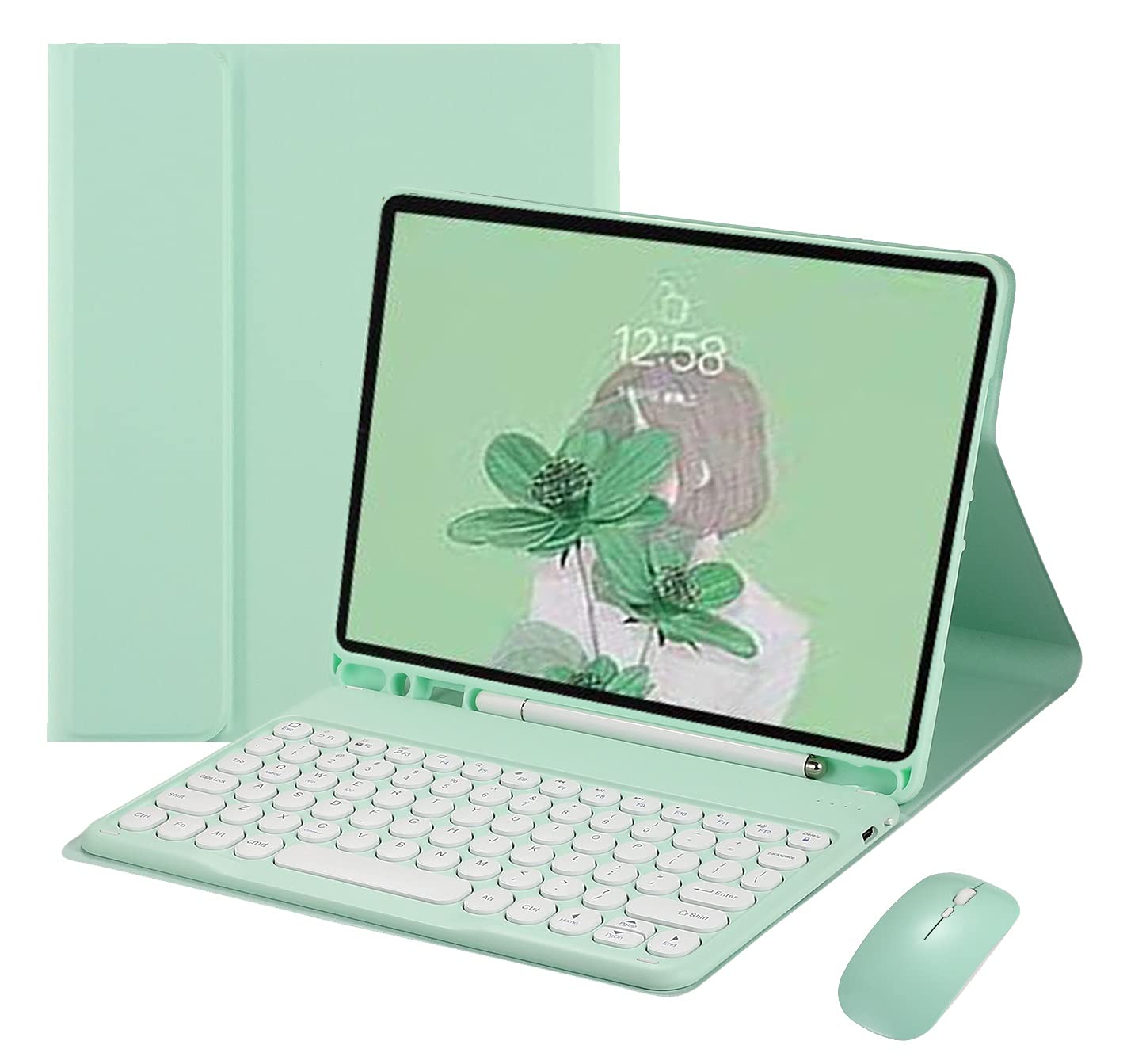 YEEHi iPad 9th Generation 8th 7th Gen Keyboard Case with Mouse iPad Air 3 Pro 10.5 Color Keyboard Retro Round Key Cute Candy Col