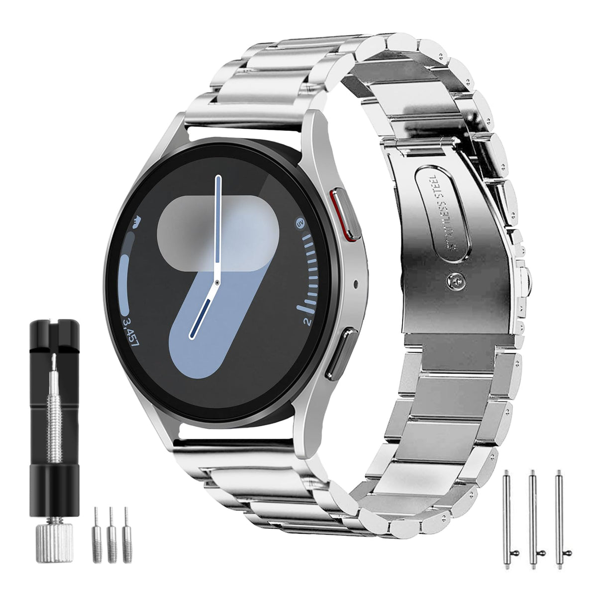 Band Compatible With Samsung Galaxy Watch 7 6 5 4 Band 40Mm 44Mm 45Mm/Watch 6 4 Classic 42Mm 46Mm 43Mm 47Mm,Metal Stainless Stee