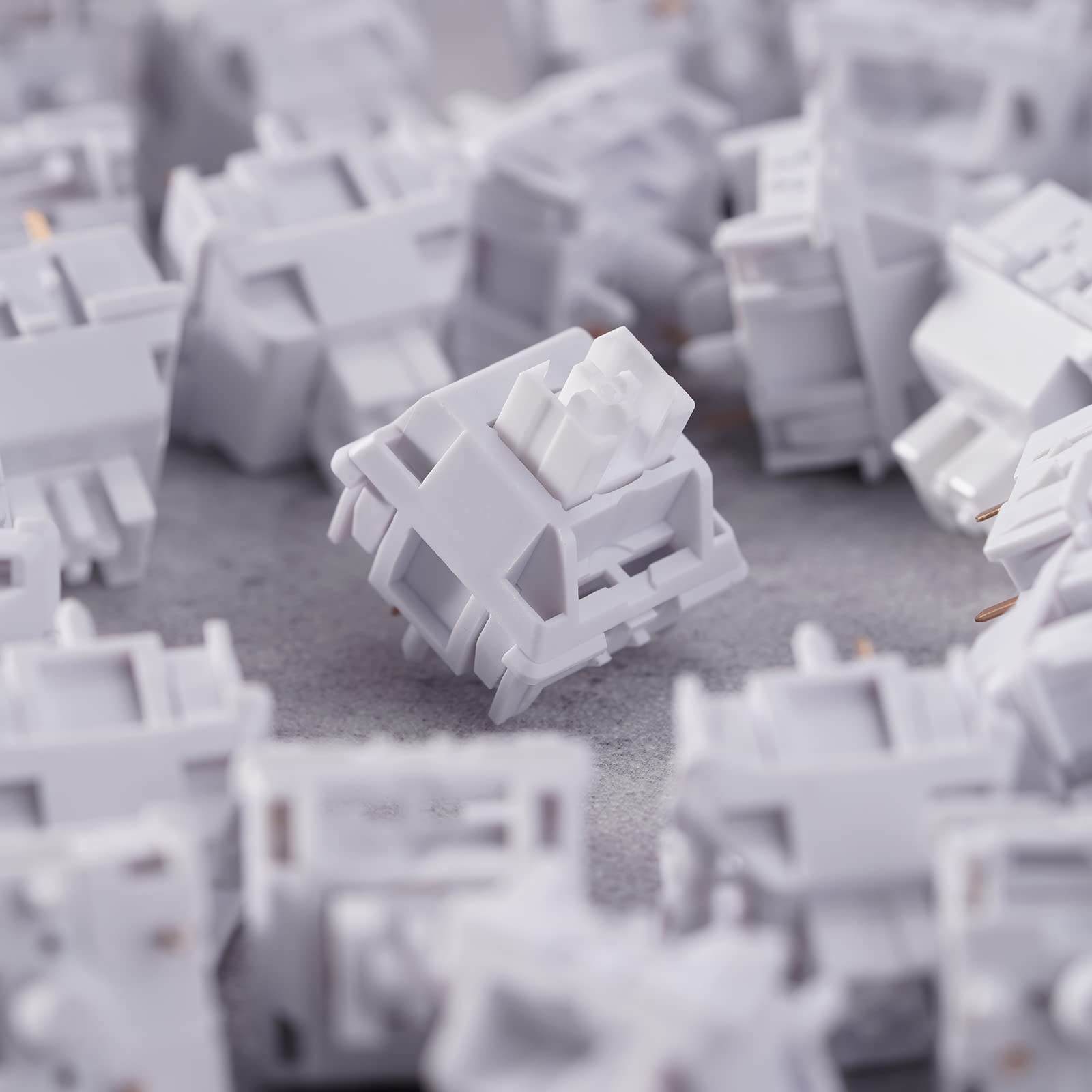 Ws White Linear Mechanical Keyboard Lubed Switches, 5 Pin 45Gf Quiet Pre Lubed Switches With Standard Mx Structure (35Pcs)