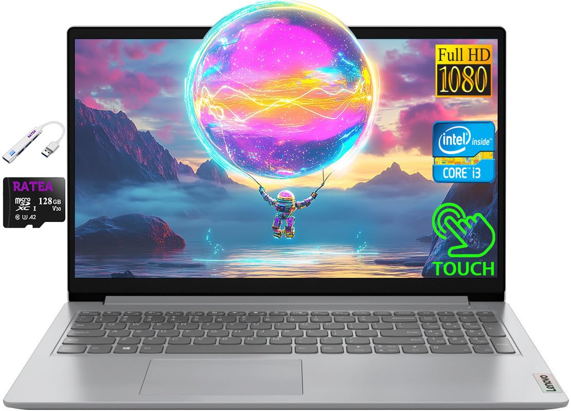 Lenovo 15 Laptop IdeaPad for Student&Business, 15.6 Full HD Touchscreen, Intel 6-Core i3-1215U, 16GB RAM, 512GB PCIe SSD, Wi-F