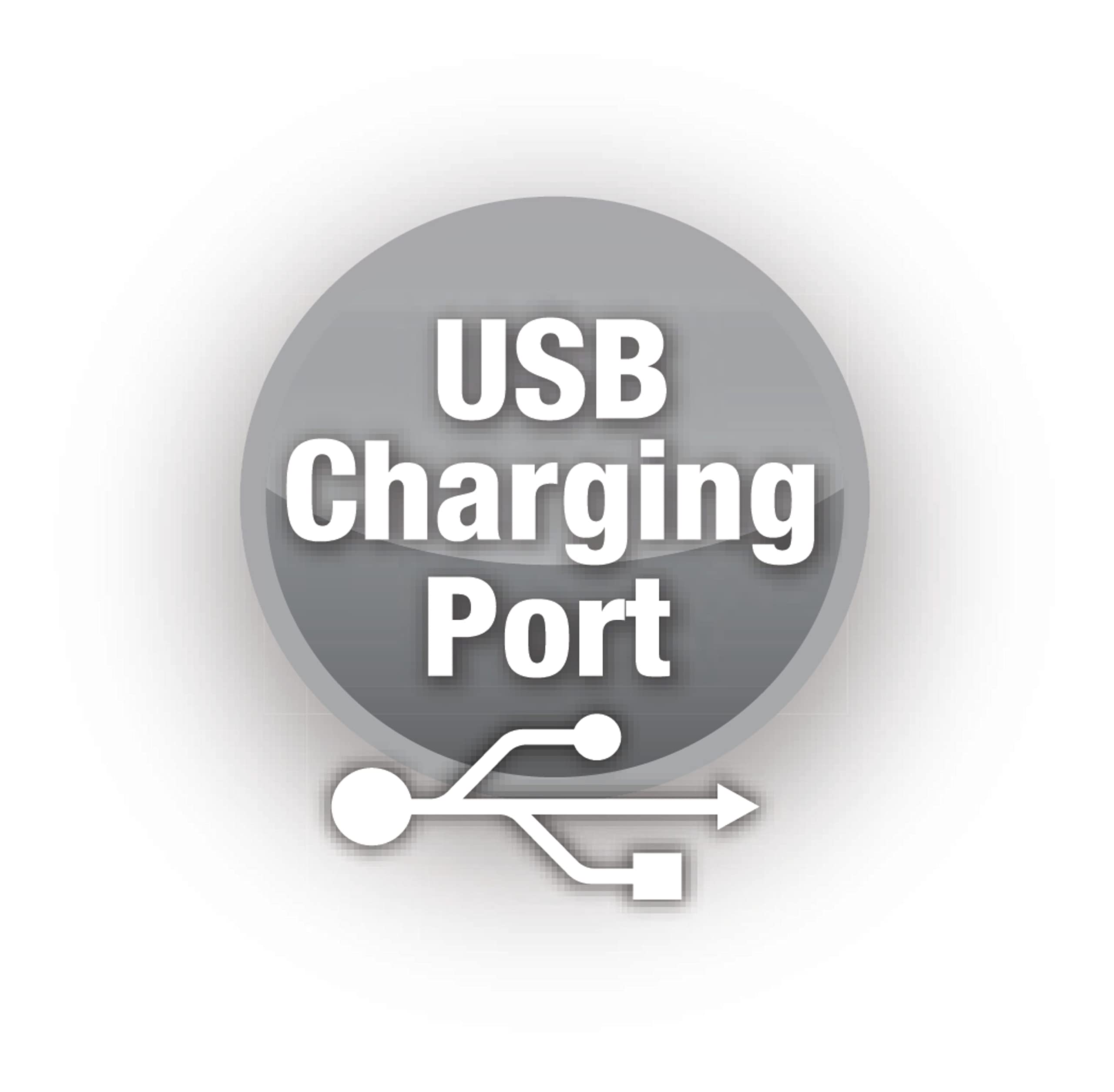 Rca Usb Charging Clock Radio, .6    Blue Led Display, Brightness Display, Fm Radio With Presets, Dual Wake, Sleep Timer, And Sno