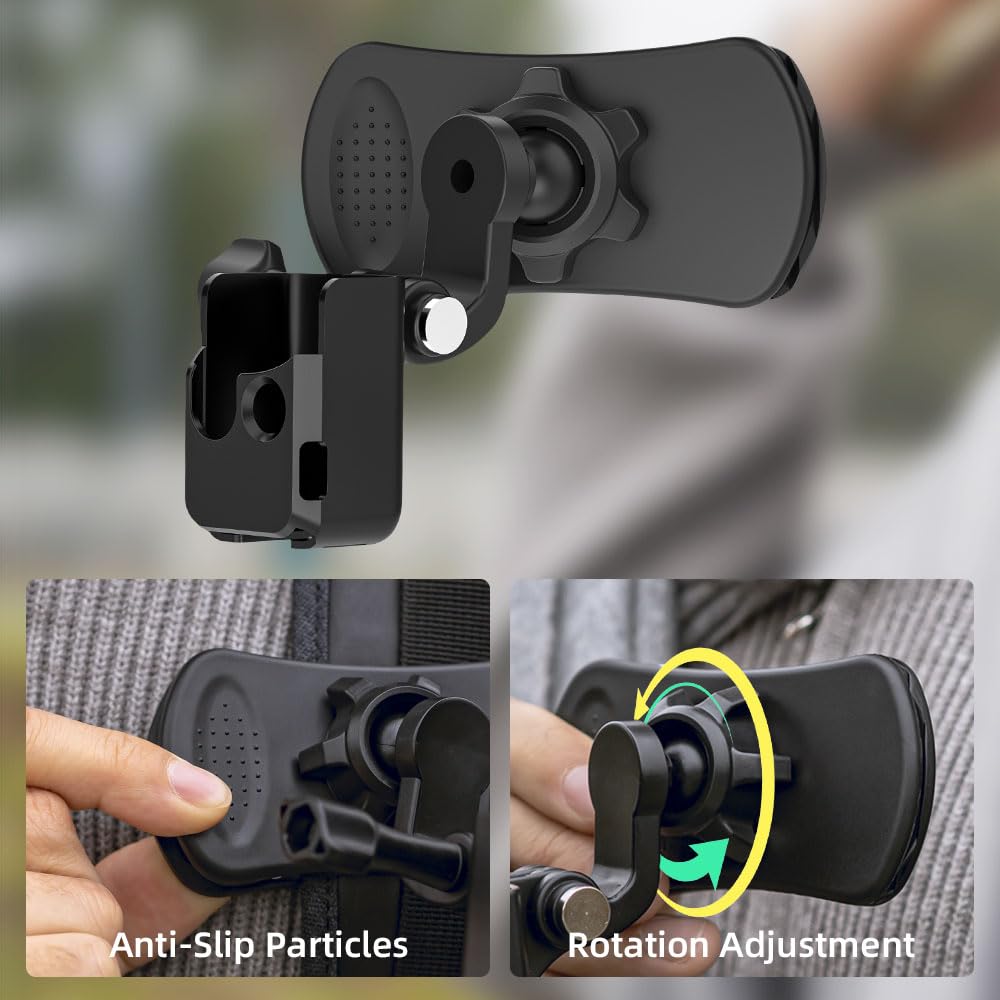 Surewo 360� Rotation Backpack Strap Mount,Quick Clip Mount With Expand Frame Compatible With Dji Osmo Pocket 3