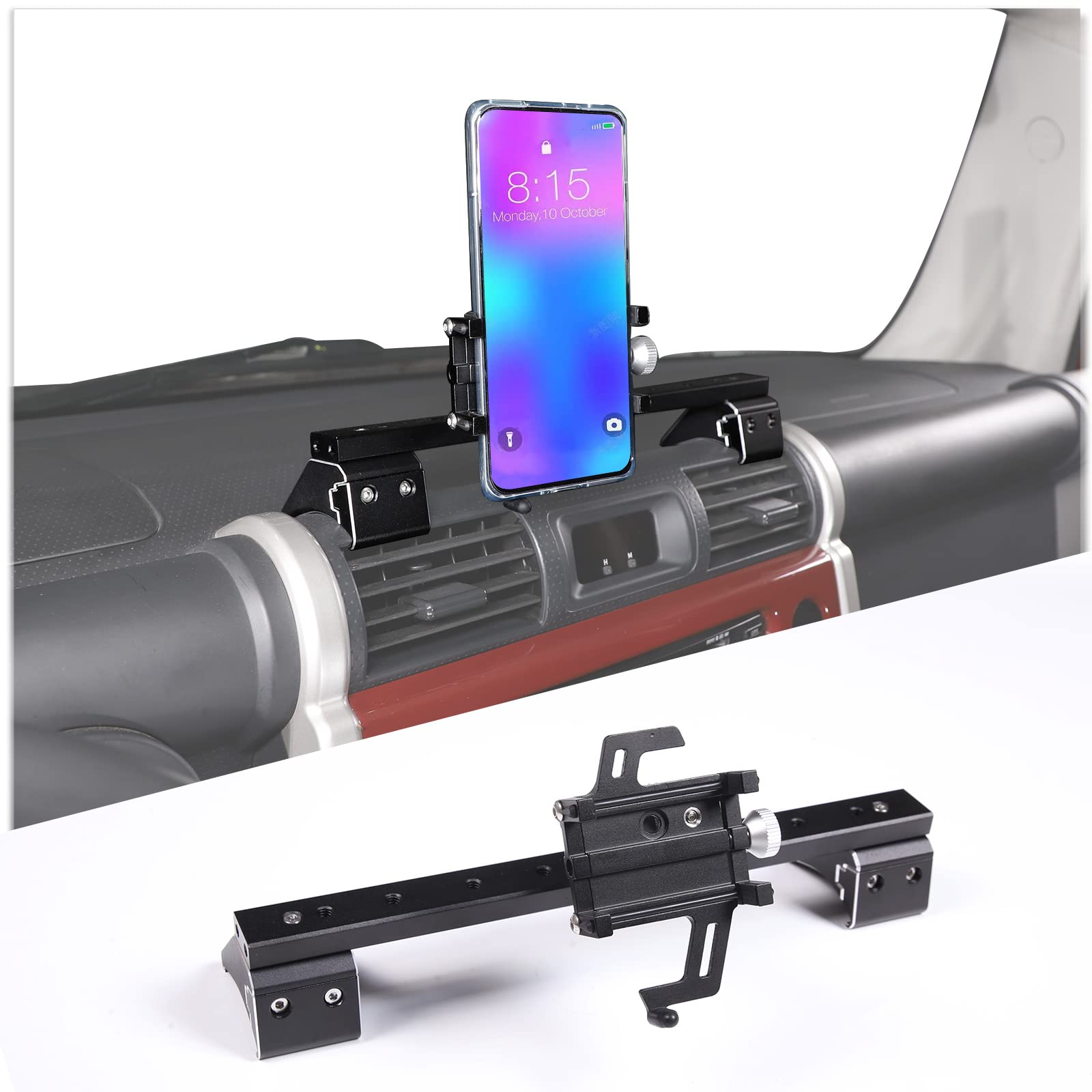 Fgtagtal Car Phone Holder Fit For Toyot@ Fj Cruiser 2007-2021, Multifunctional Dash Panel Track Cell Phone Mount For Car Dashboa