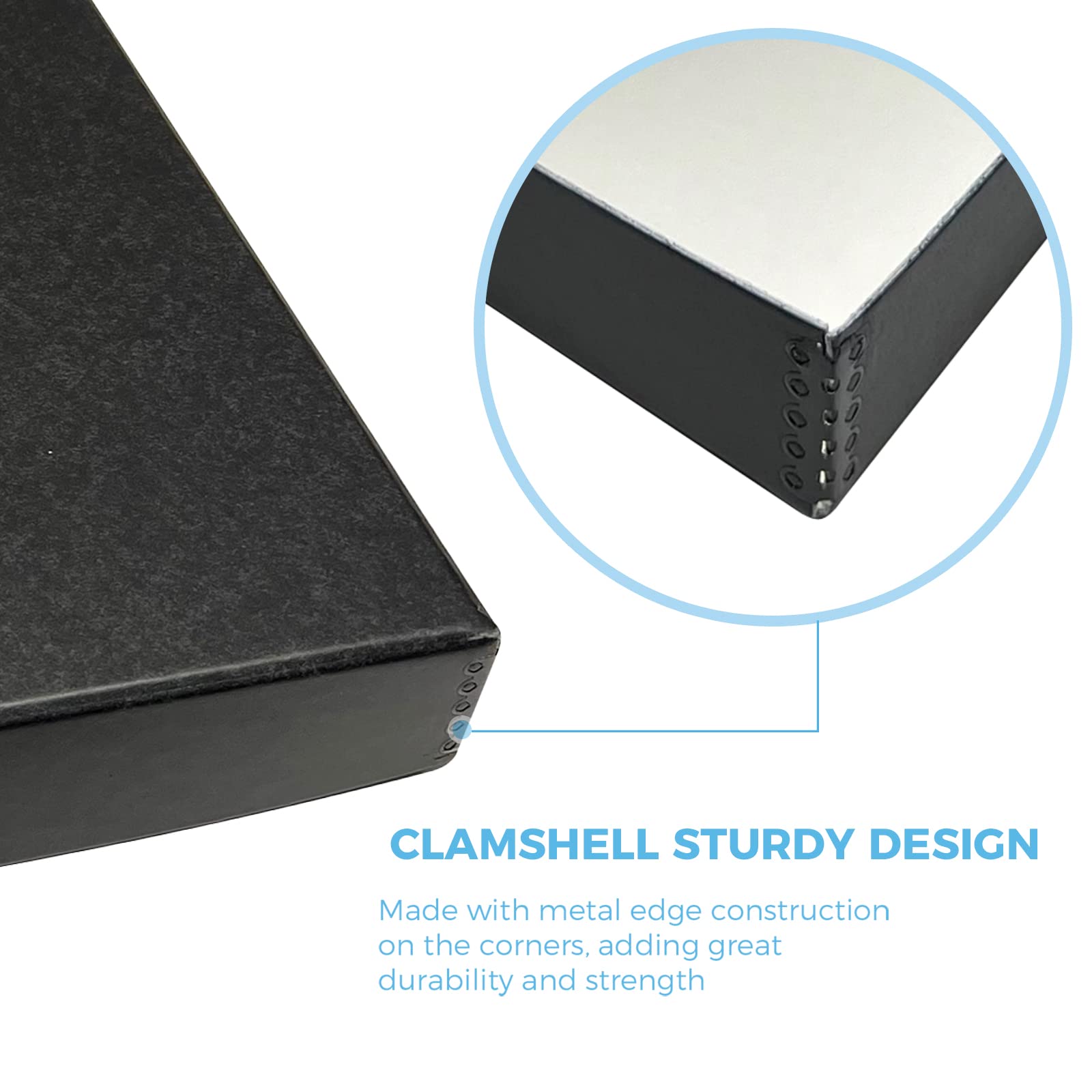 Lineco, Archival Folio Storage Box. Acid Free, Metal Edge Boxboard, Clamshell Lid. 16 X 20 X 1.75 Inches. Preserves And Organize, Stores Photos, Documents, Craft, Prints, Diy. Black, Pack Of 2