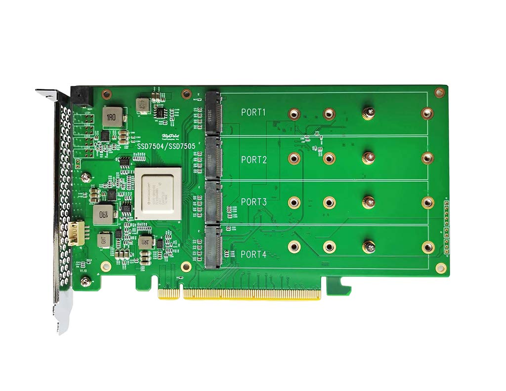 Highpoint Ssd7505 Pcie 4.0 X16 4 Channel M.2 Nvme Raid Controller