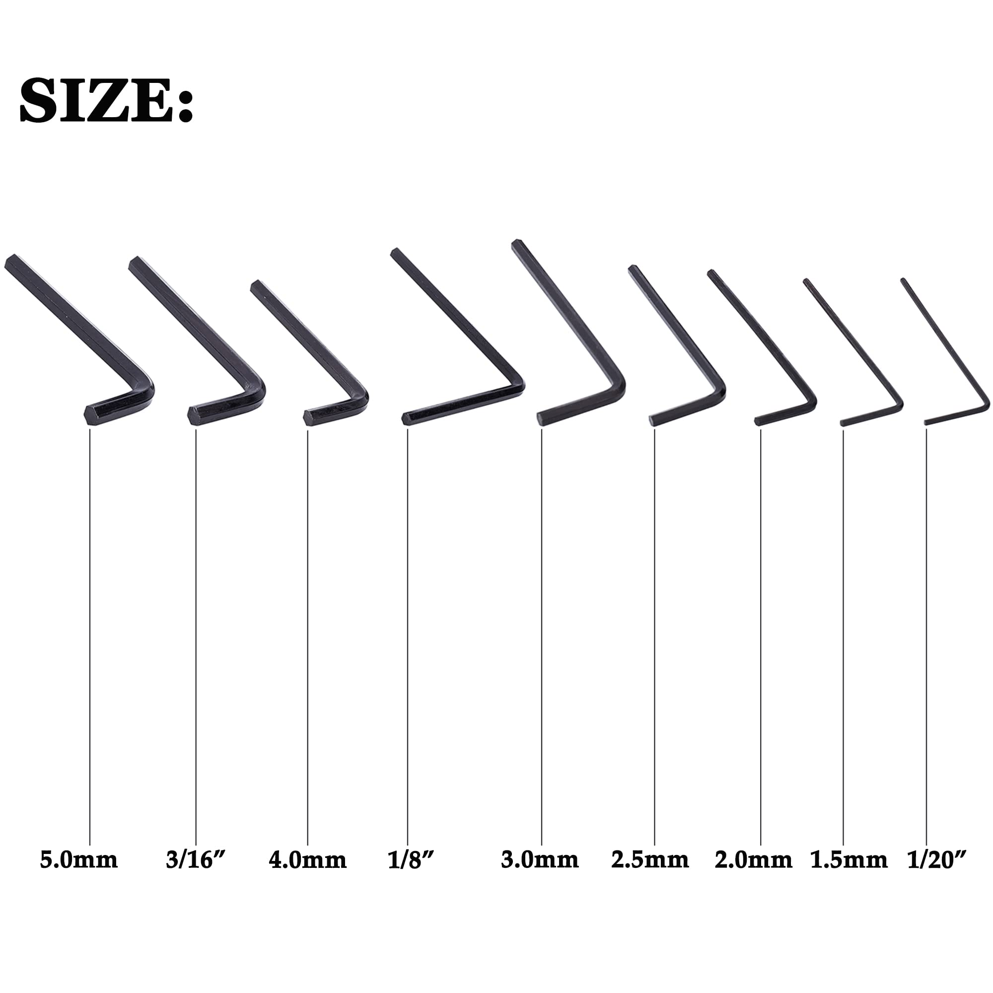 Hinfudor 11 Pieces Guitar Allen Wrench Set Including 4Mm & 5Mm Lengthened Ball End Truss Rod Wrench, For Most Guitar & Bass Neck