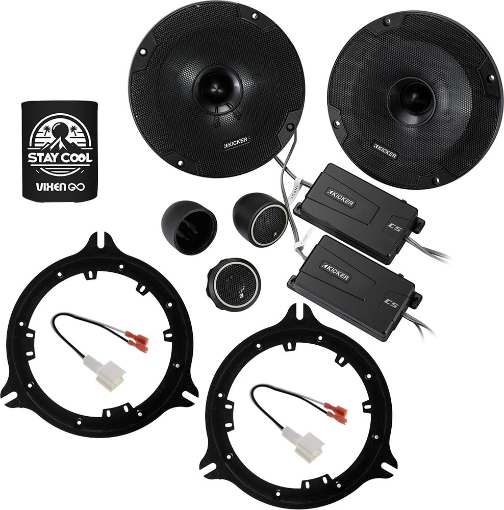 KICKER Front Door 6.5 Speakers Kit for Nissan Sentra 2013-2022 Upgrade Kit - Pair of CS Series 6 1/2 Inch Component Speakers wit