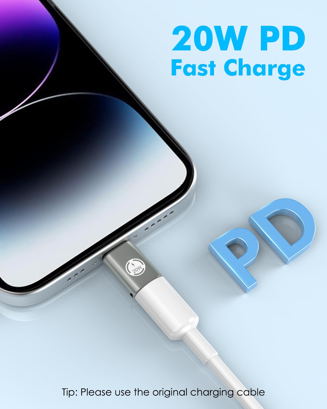 MoKo USB C to Lightning Adapter   2 Pack USB C Female to Lightning Male Adapter Supports 20W PD Fast Charging Data Transfer for iPhone 14/13/12/11/XS/XR/SE, iPad/iPod/AirPods, Not for Headphones/OTG