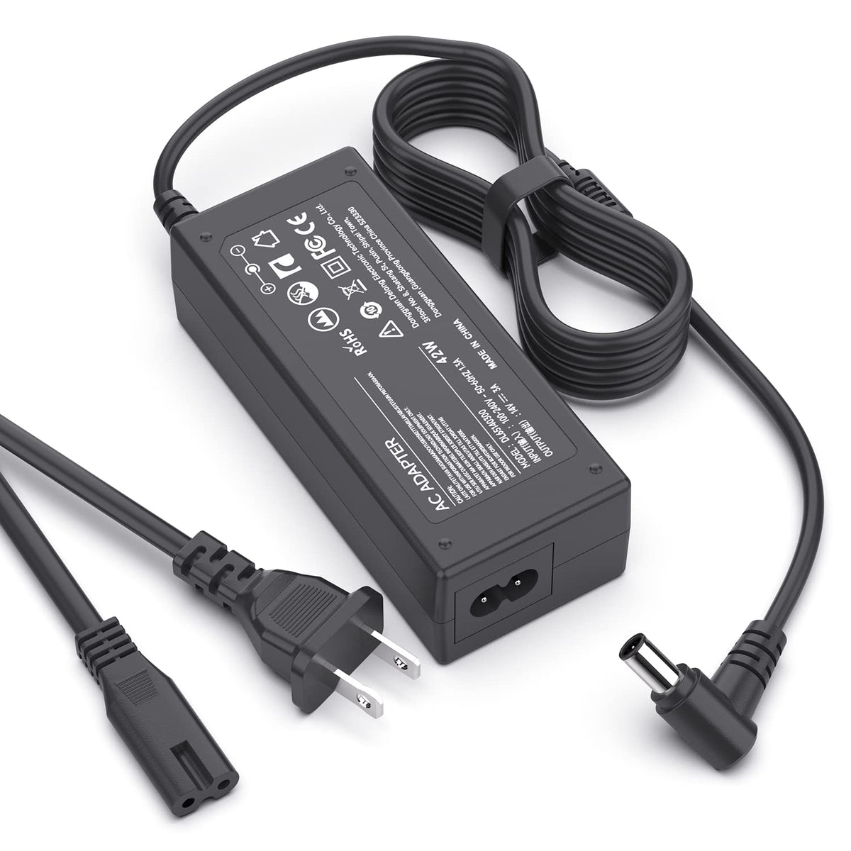 14V Power Cord For Samsung Monitor 15'' 17'' 18'' 19'' 20'' 22'' 23'' 24'' 27'', Samsung Syncmaster S22C300H P2770 Sa350 Ue590 S