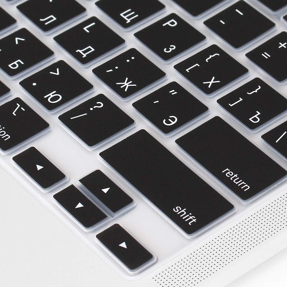 Proelife Russian Ultra Thin Silicone Keyboard Cover Skin For 2021 2020 Macbook Air 13 Inch Model A2179 And A2337 Apple M1 Chip (
